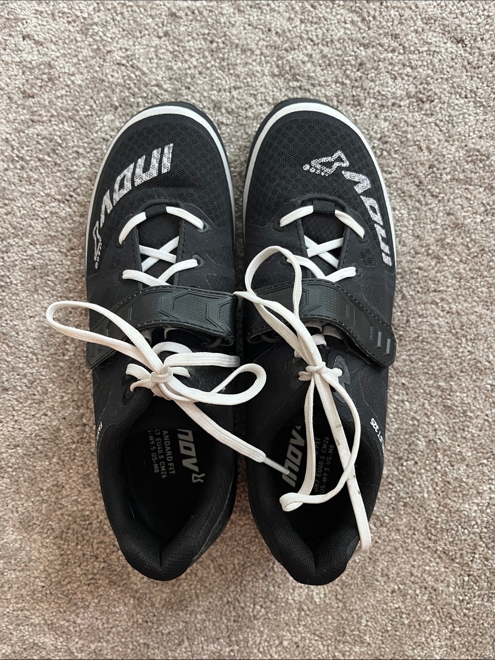 Inov-8 Fastlift 325 Black and White Weightlifting Shoes